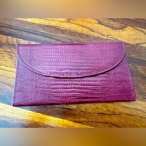 Vintage Y2K Royalle by Prince Gardner Genuine Pigskin Burgundy Slim Wallet